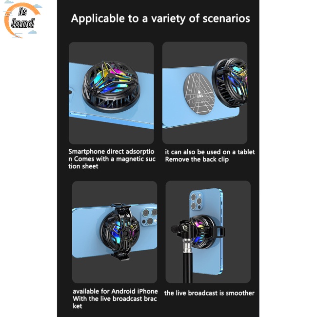 Quạt Làm Mát Gt18 Có Đèn Rgb Tích Hợp Nam Châm Làm Mát Điện Thoại Tiện Dụng