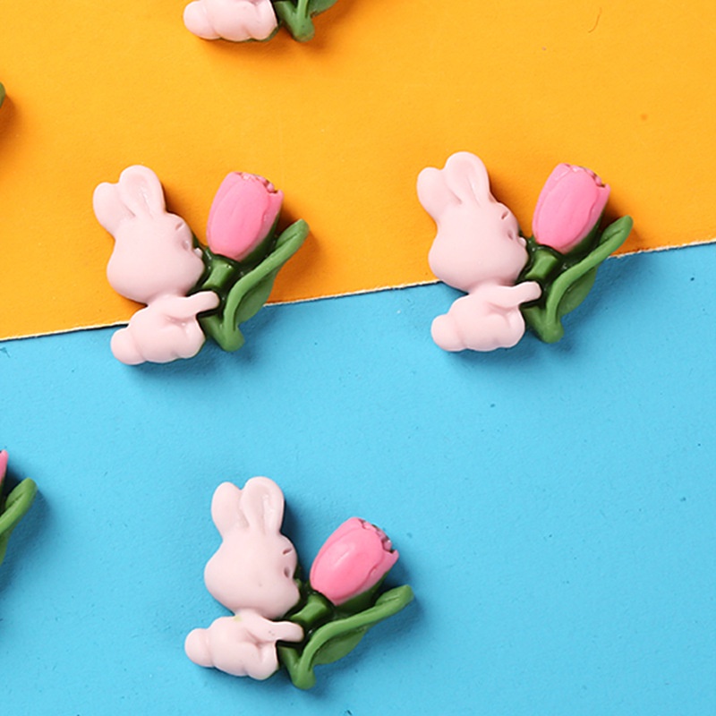 Phụ Kiện Kẹp Tóc Hình Thỏ Hoạt Hình Bằng Nhựa Resin diy