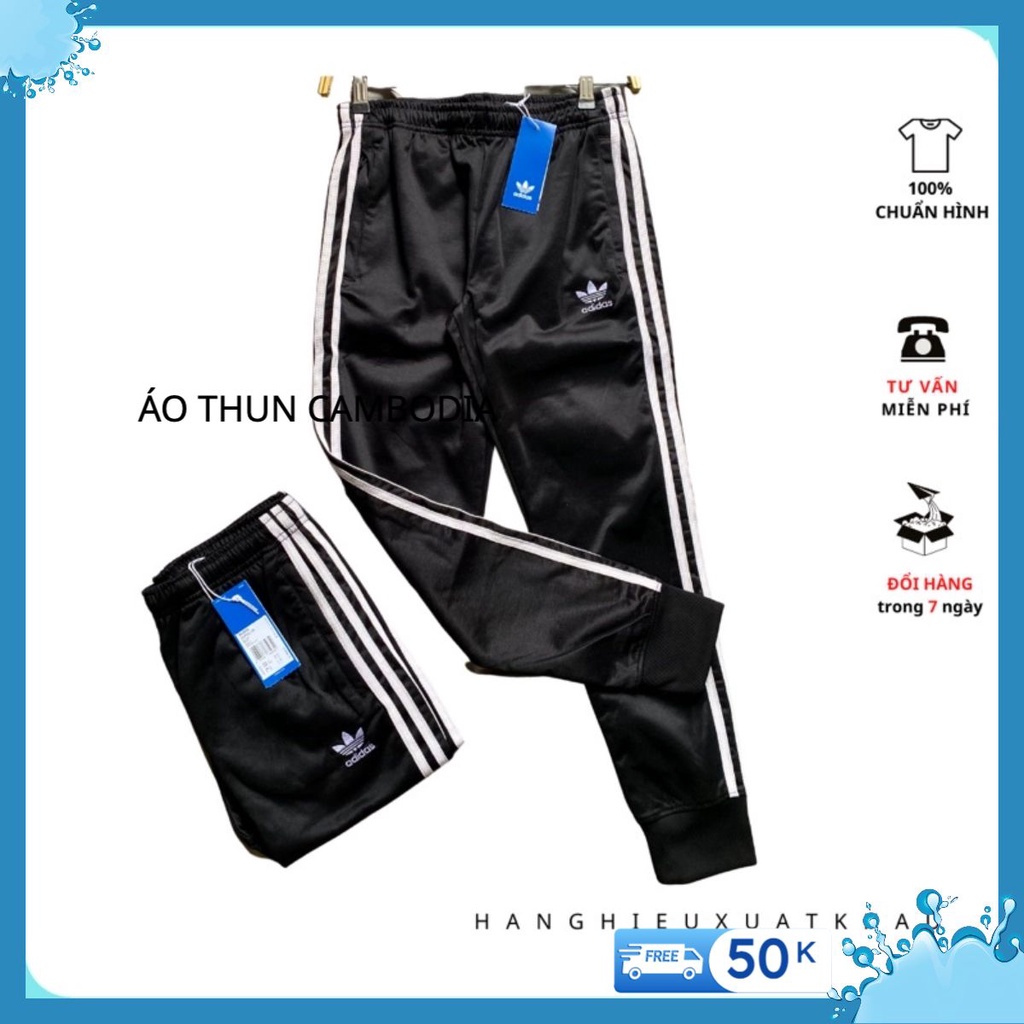 Quần thể thao nam Nư  dày dặn 3 sọc Jogger 3 lines cambo