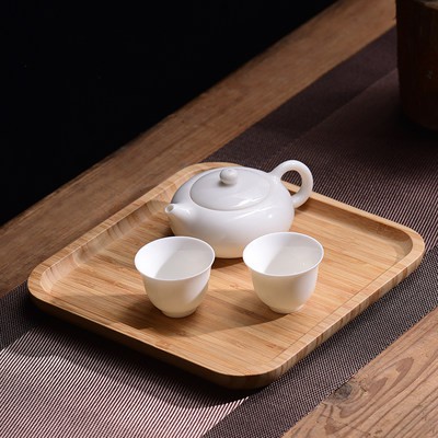 Khay nướng sáng tạo hình Nhật Bản đĩa nhỏ hình tròn Khay trà gỗ Khay đựng trái cây Bắc Âu khay đựng thịt bò gỗ tre hình 
