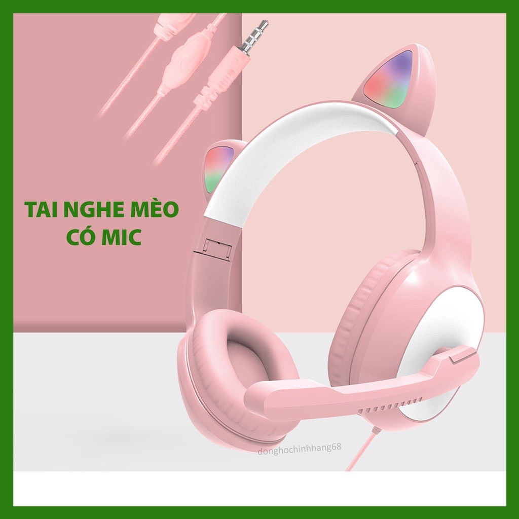 Tai Nghe Gaming Có Mic Mèo,Nghe Nhạc Cực Hay Chơi Game Cực Đã.