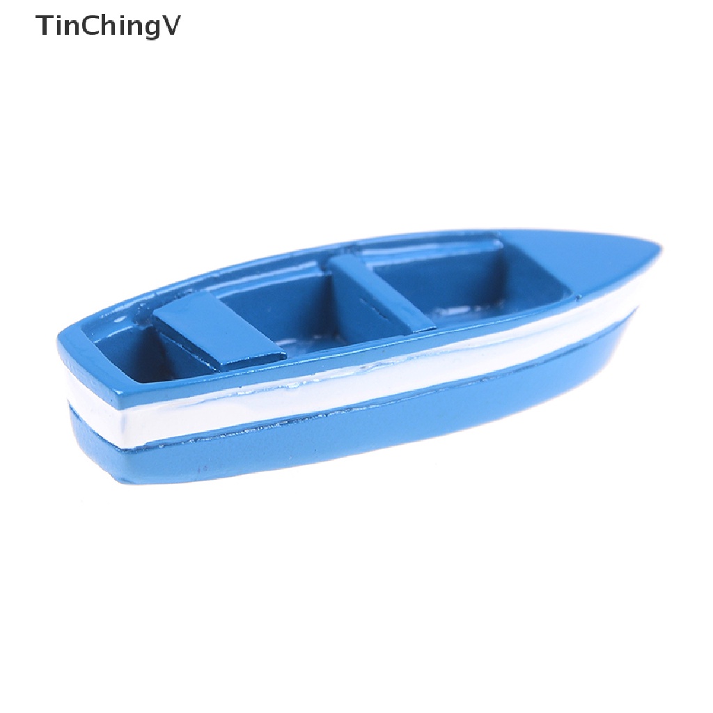 [TinChingV] Thuyền mini Bằng Nhựa Resin Màu Xanh Dương Tinh Tế Sáng Tạo Trang Trí Phong Cảnh Nhà Cửa
