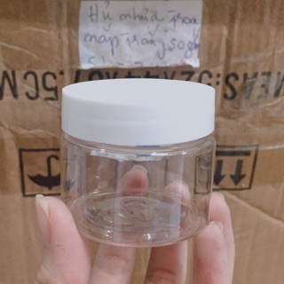 Set 10 hũ nhựa trong nắp trắng 50g