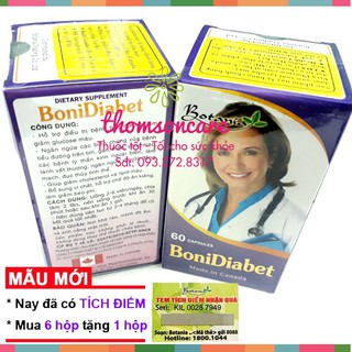 Bonidiabet hỗ trợ giảm tiểu đường - Lọ 60 viên - Mua 6 tặng 1 bằng tem tích điểm