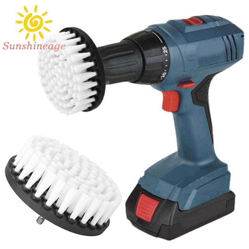 Cọ vệ sinh lông mềm đế da gắn máy khoan điện 4'' chuyên dùng