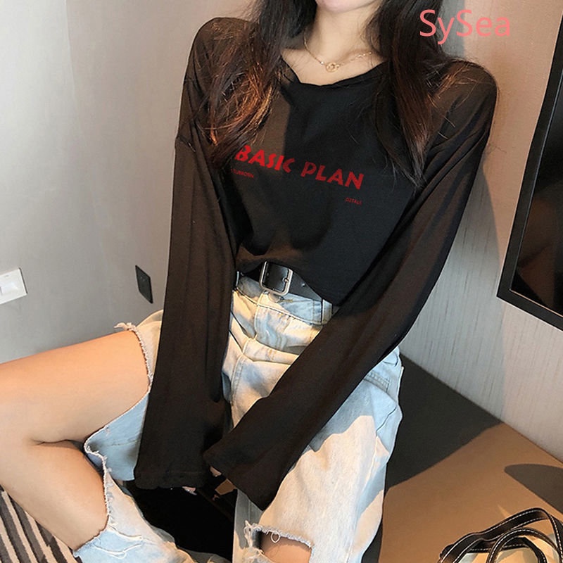 Áo Croptop In Chữ Phong Cách Hàn Quốc Thời Trang Mùa Hè Dành Cho Nữ