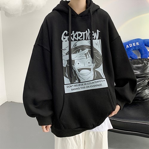 Áo hoodie nam nữ unisex cặp đôi local brand nỉ ngoại form rộng có mũ ulzzang hàn quốc LUFFY cute zip chống nắng