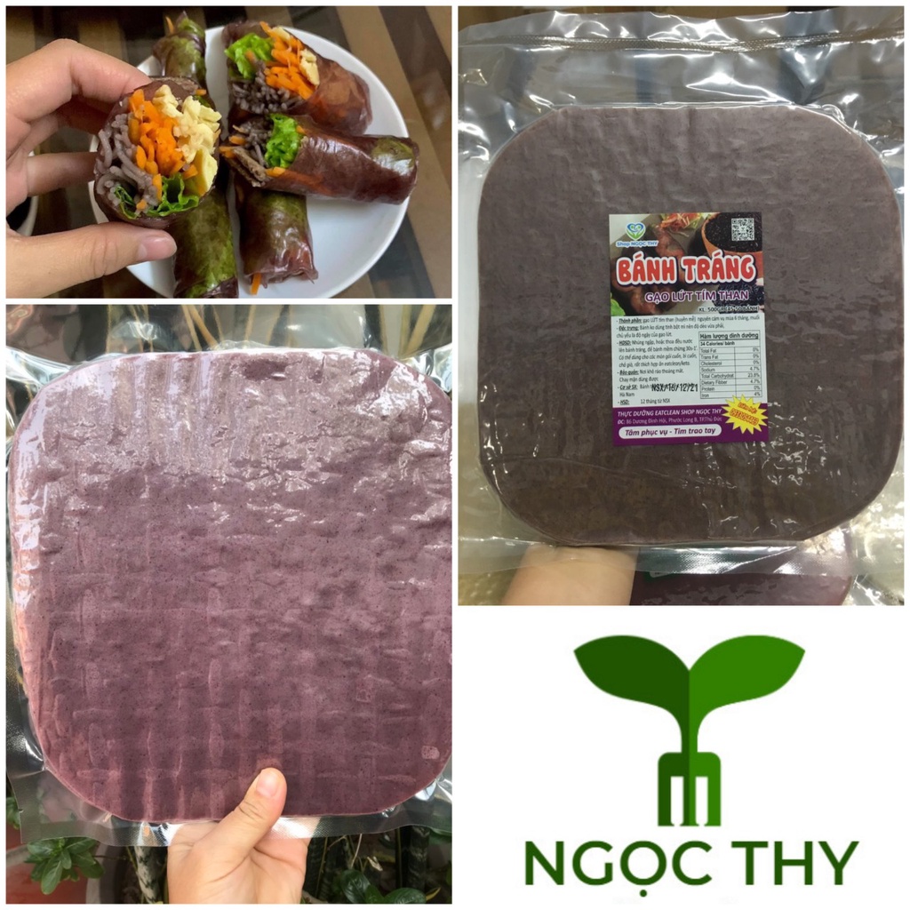 Bánh tráng gạo lứt đen (bánh tráng huyền mễ) ăn eatclean giảm cân