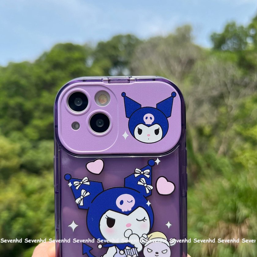 Ốp Điện Thoại Mềm Họa Tiết Hoạt Hình Tích Hợp Gương Cho iPhone 14 13 12 11 Pro Max X XR Xs Max 8 7 6 6s Plus SE 2020