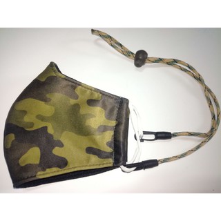 Khẩu trang vải Camo lục quân 3 lớp - Hàng xuất khẩu