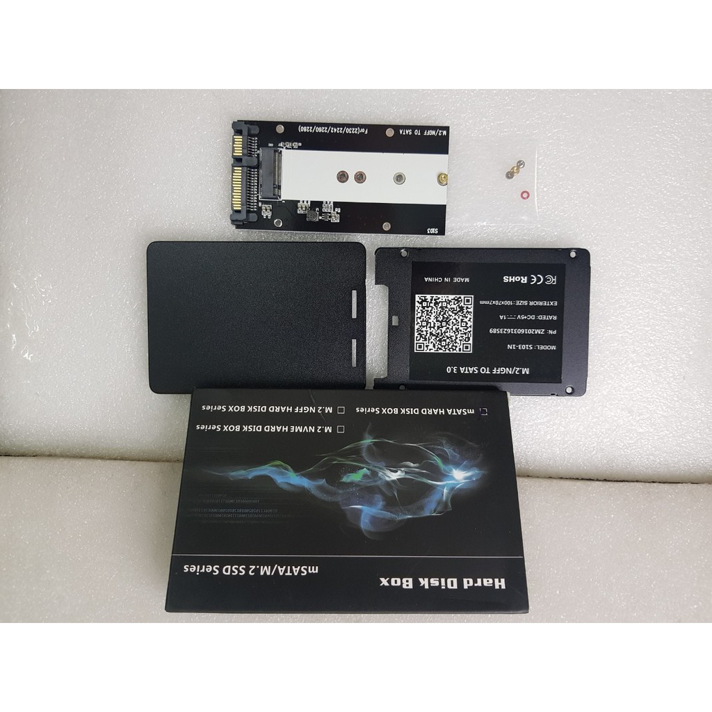 Box chuyển đổi SSD M2 sang ổ cứng 2.5inch tiện dụng, hỗ trợ chuẩn M2 2242mm 2260mm 2280mm