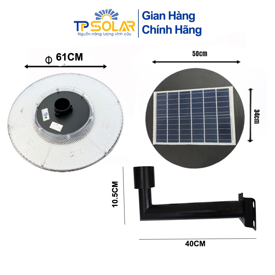 Đèn Sân Vườn Năng Lượng Mặt Trời UFO TP Solar  TP-U600 Công Suất 600W Cảm Biến Chuyển Động, Chống Nước IP65