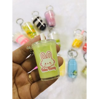 Móc khóa trà sữa, kem cute