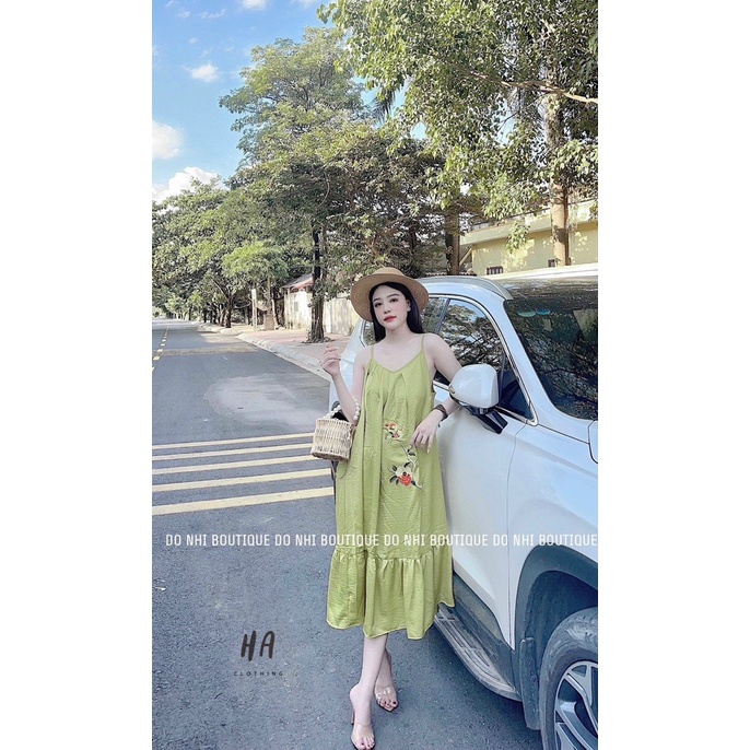 Váy suông hoa thêu 2 dây ( ảnh thật ) | BigBuy360 - bigbuy360.vn