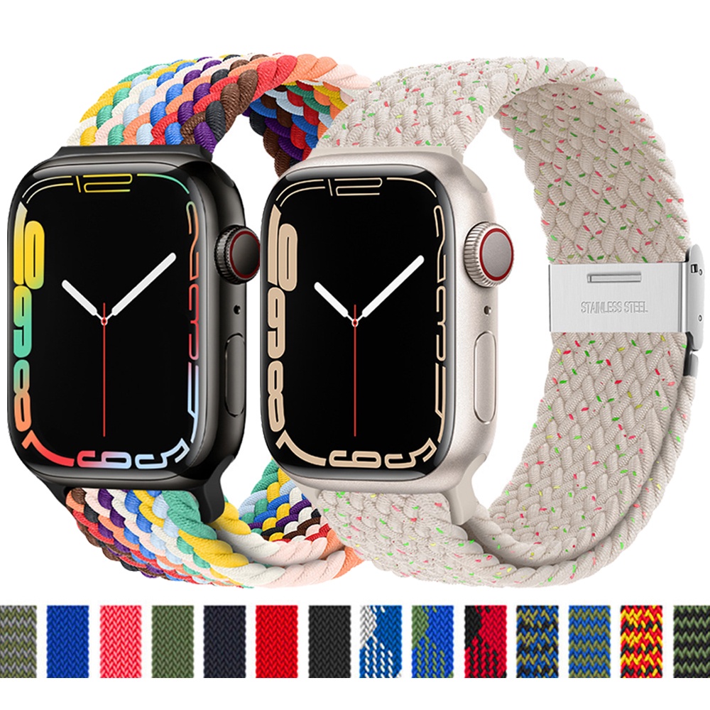 Dây Đeo Đồng Hồ Bằng Nylon Co Giãn Điều Chỉnh Được Cho Iwatch Series7 SE 6 5 42mm 38mm Iwatch 6 4 40mm 44mm