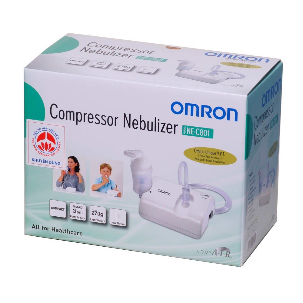 Máy xông mũi họng, khí dung OMRON Ne-C801 cho trẻ em và người lớn bảo hành 2 năm