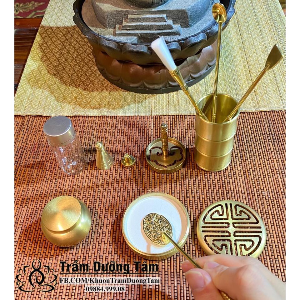 Bộ Dụng Cụ Đốt Trầm Full - Trầm Dưỡng Tâm - Xông Trầm - Tạo Hình Khuôn Đốt Trầm - Hộp gỗ sang trọng, chất lượng cao cấp. | BigBuy360 - bigbuy360.vn