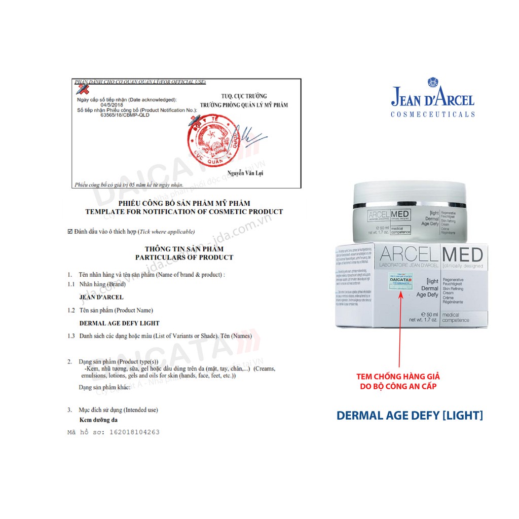 DEAL SỐC] Kem phục hồi da yếu hoặc tổn thương Jean D’arcel Dermal Age Defy | BigBuy360 - bigbuy360.vn