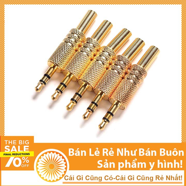 Jack Audio 3.5mm Kim Loại Màu Vàng Chân Hàn Jack Âm Thanh Chế Tai Nghe Loa Nghe Nhạc DHCNHN