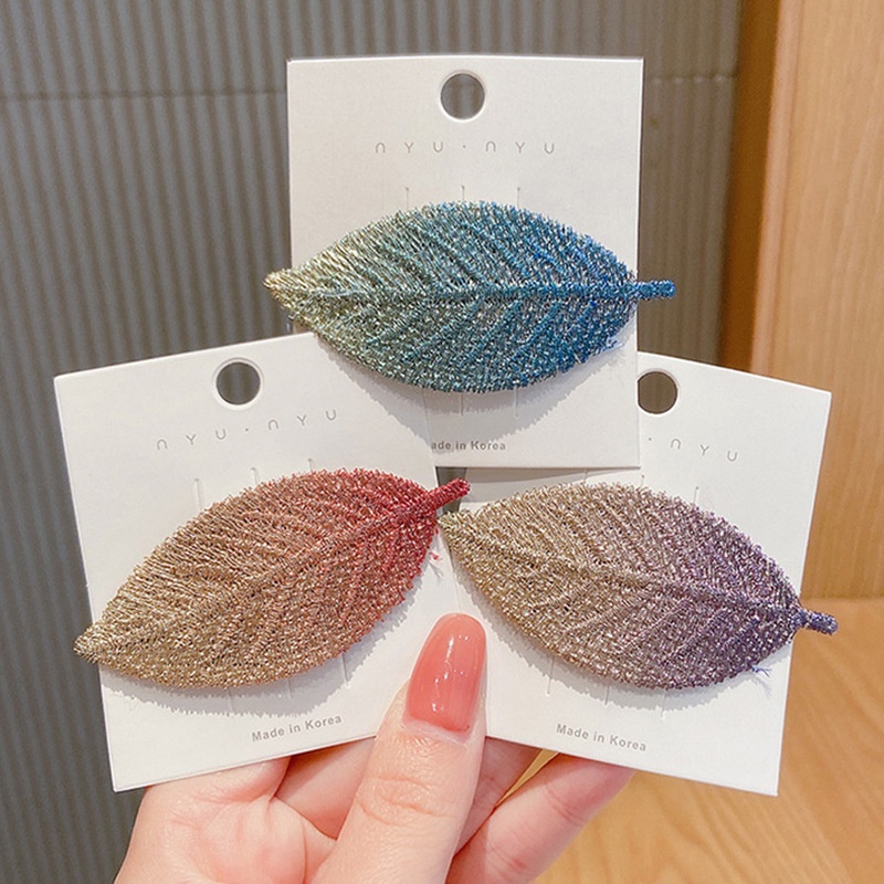 Kẹp Tóc Hình Chiếc Lá Xinh Xắn Phong Cách Hàn Quốc