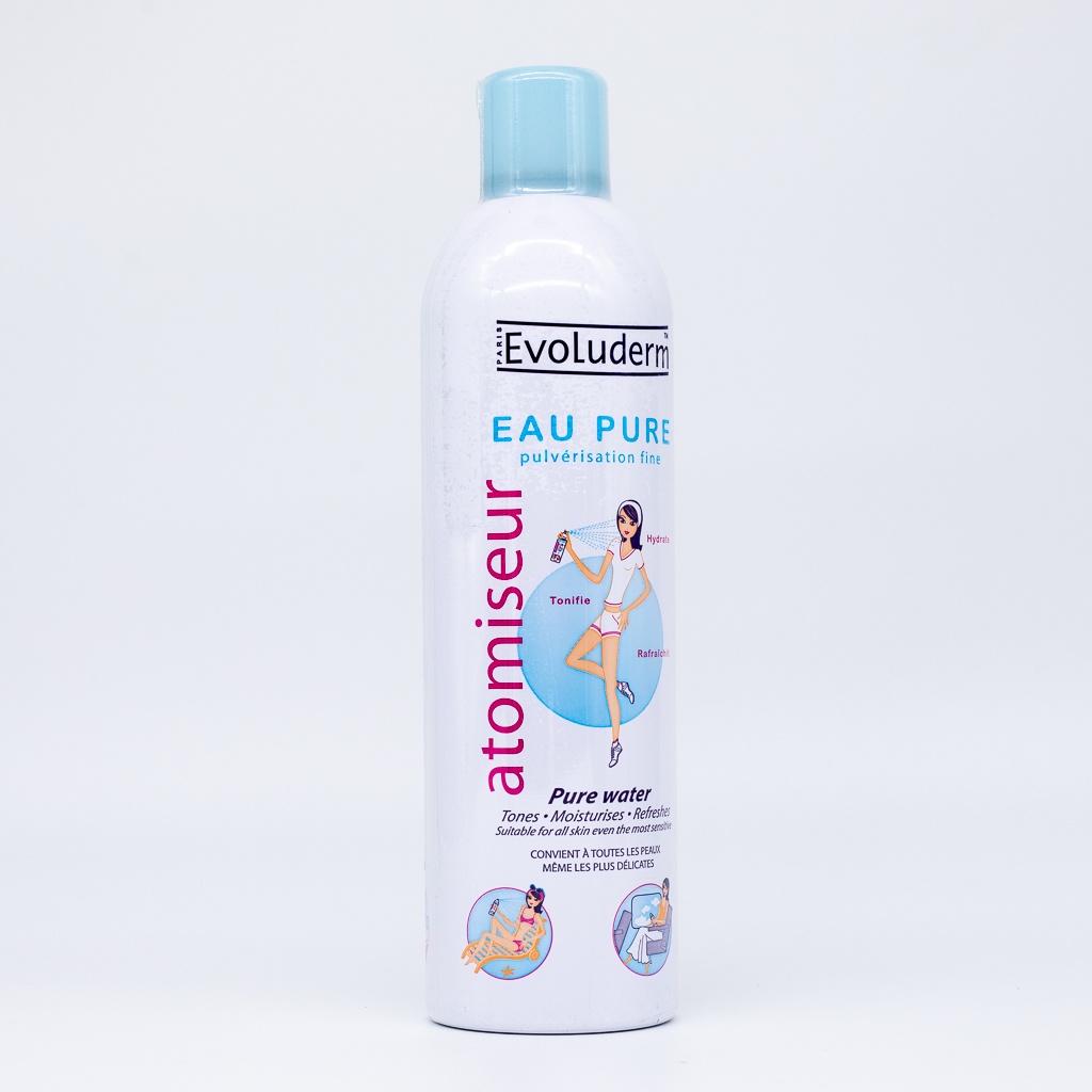 Xịt khoáng Evoluderm Atomiseur Eau Pure 400ml Giữ Ẩm Dưỡng Da Luôn Mịn Màng