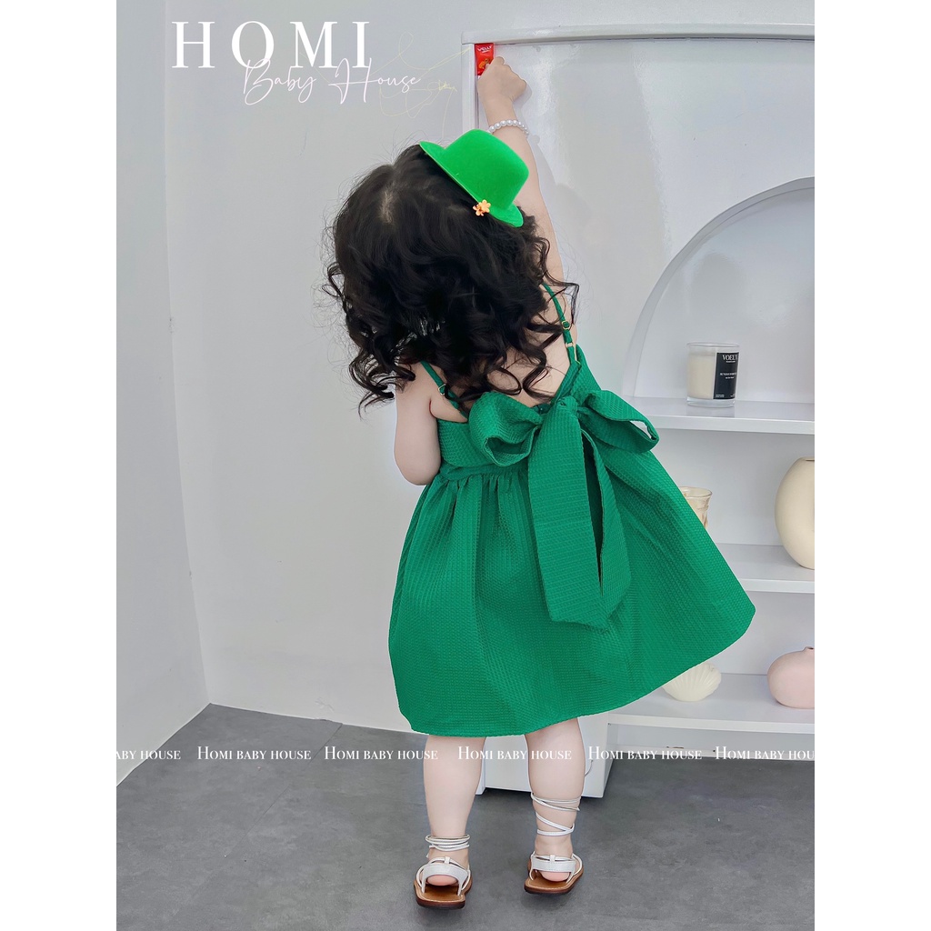 Váy công chúa Tina xanh lá cho bé gái HOMI BABY HOUSE đầm công chúa tina xanh lá cho bé dự tiệc dạo phố