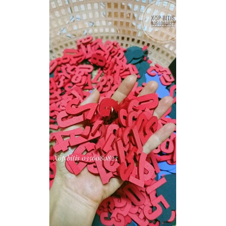 Bộ số từ 1-10 kích cỡ 3,5cm bằng xốp 2li