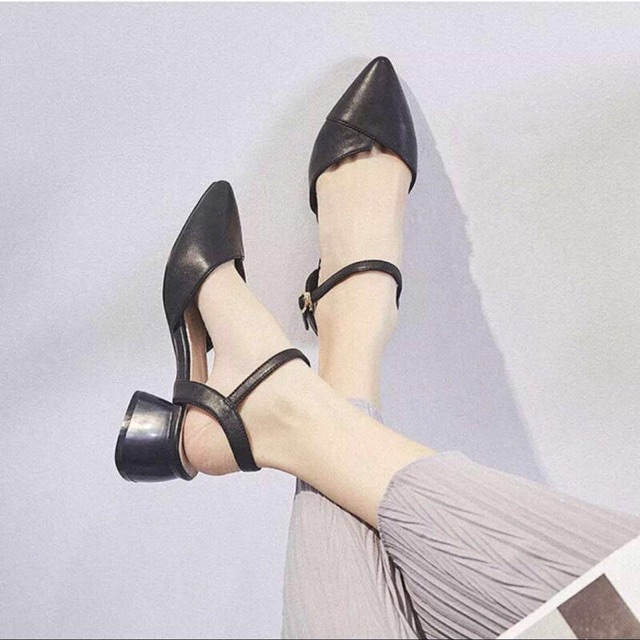Sandal cao gót 5p gót vuông mũi nhọn cực xinh