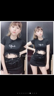 Áo croptop rút dây