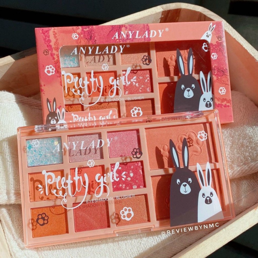 Phấn mắt Any Lady Pretty Girl 🥰11 ô có nhủ kim tuyến & má hồng . Hot | BigBuy360 - bigbuy360.vn