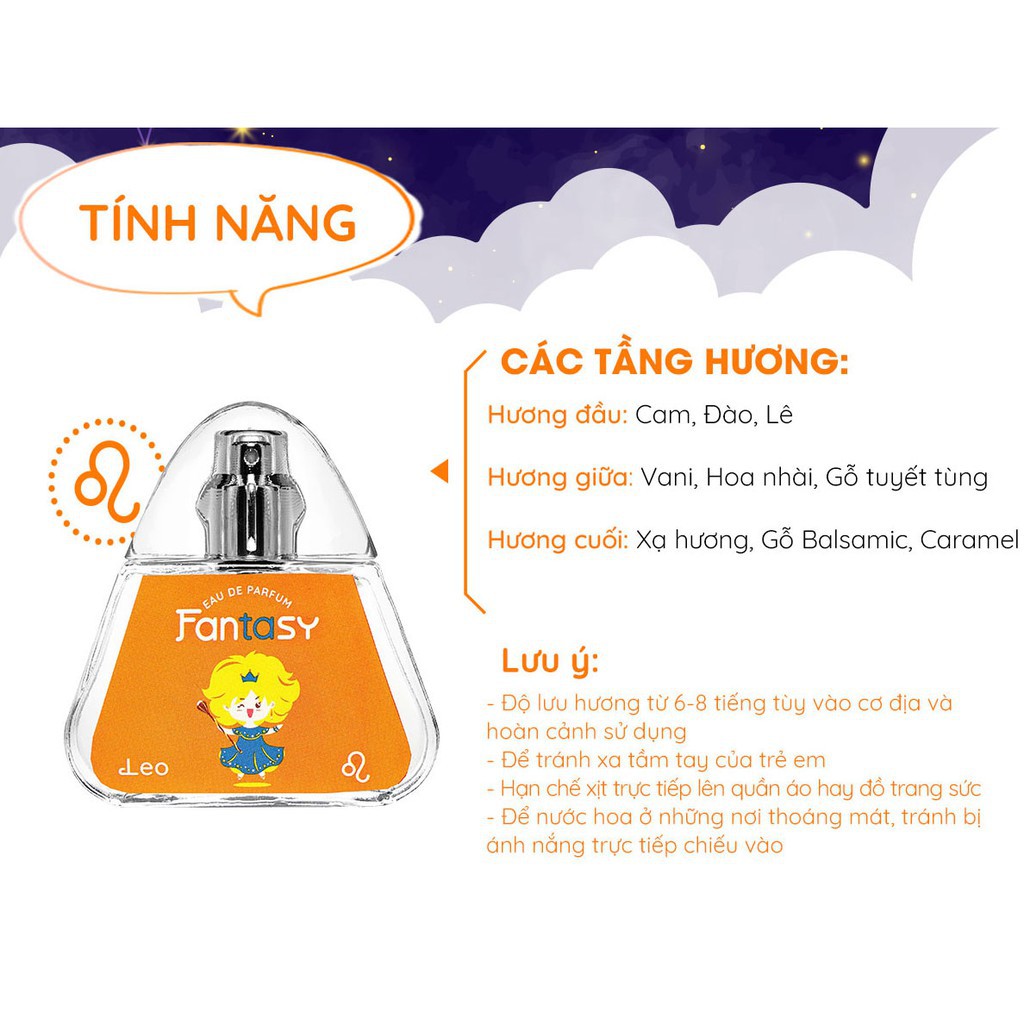 Nước Hoa Fantasy 12 Cung Hoàng Đạo Sư Tử - Leo 20 ml