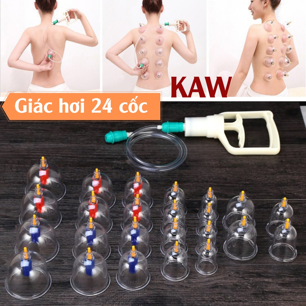 Giác hơi, Giác Hơi 24 Ống Chân Không Cao Cấp, Máy Giác Hơi  Giá Rẻ, Bộ Giác Hơi Không Dùng Lửa ⭐24 Phụ Kiện⭐