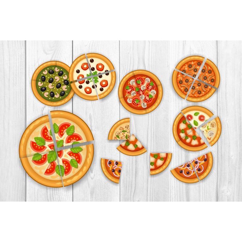 Trò chơi ghép bánh pizza - tư duy montessori cho bé từ 3 tuổi
