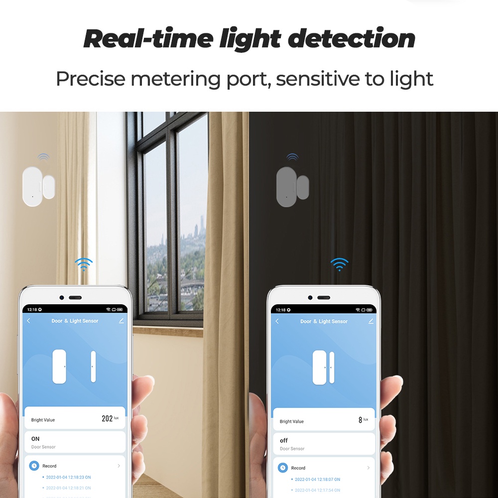 ROVF Cảm biến cửa sổ và cửa không dây Tuya Zigbee Điều khiển ứng dụng không dây Wifi Nhà thông minh