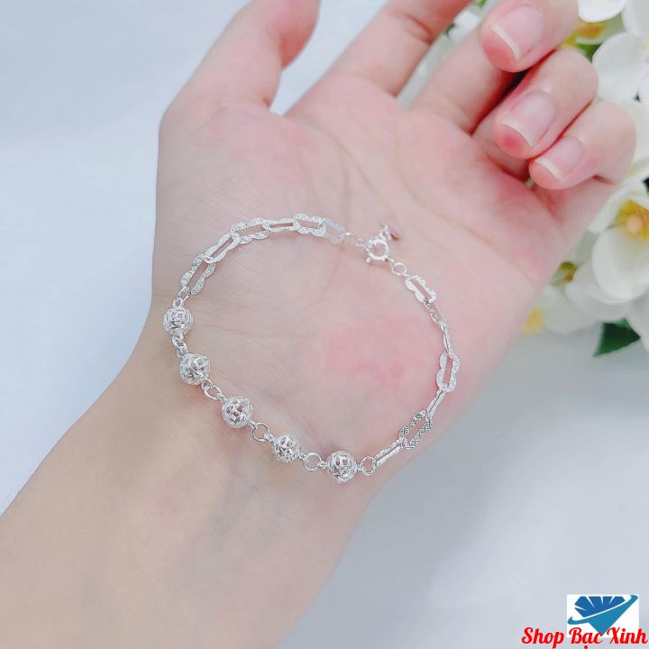 Lắc tay bạc hình tròn siêu xinh