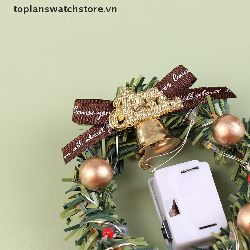 Vòng Nguyệt Quế Giáng Sinh Có Đèn Tỉ Lệ 1 / 12 1 / 6 Trang Trí Nhà Búp Bê