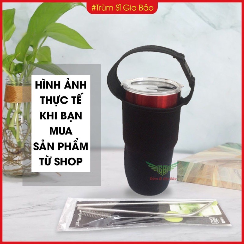 Ly giữ nhiệt Thái Lan Yeti 900ml kèm cọ và ống hút ,  bình giữ nhiệt inox 304 cao cấp , ca cốc giữ nhiệt hoạt hình