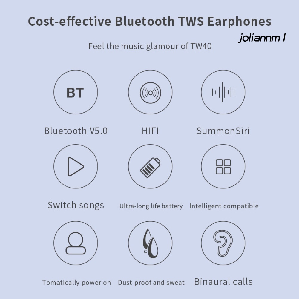 Tai Nghe Bluetooth Không Dây Tw40 Tws