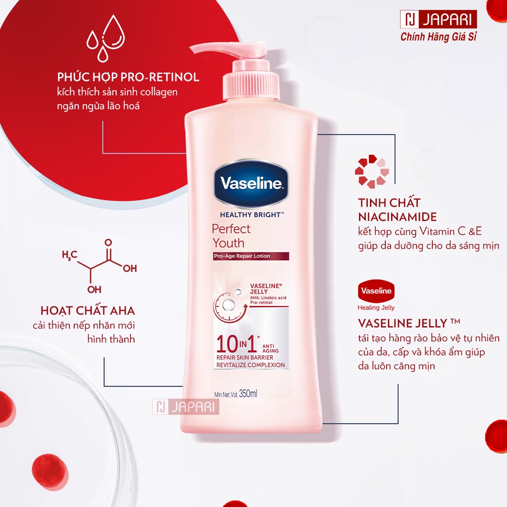 Sữa Dương Thể Trắng Da VASELINE Chính Hãng725ml, 350ml, 200ml - Sữa Dưỡng Thể Chống Nắng Vaseline Dưỡng Ẩm ĐỦ MẪU - Genb