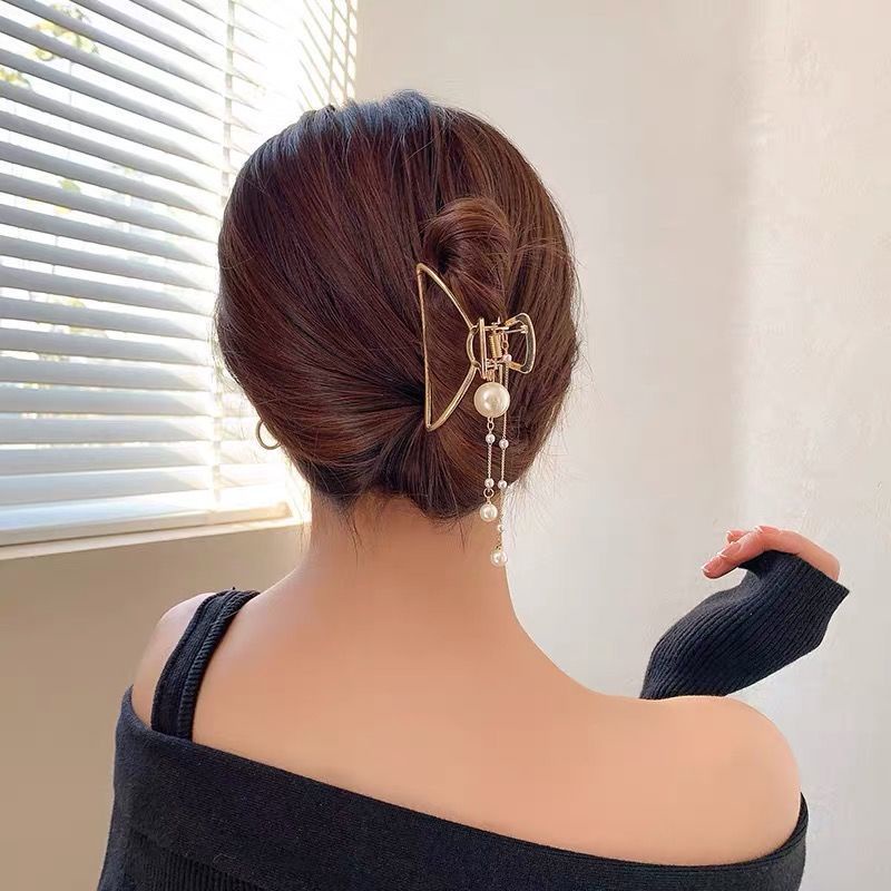 Kẹp Tóc Cỡ Lớn 2022 Đính Ngọc Trai Sang Trọng