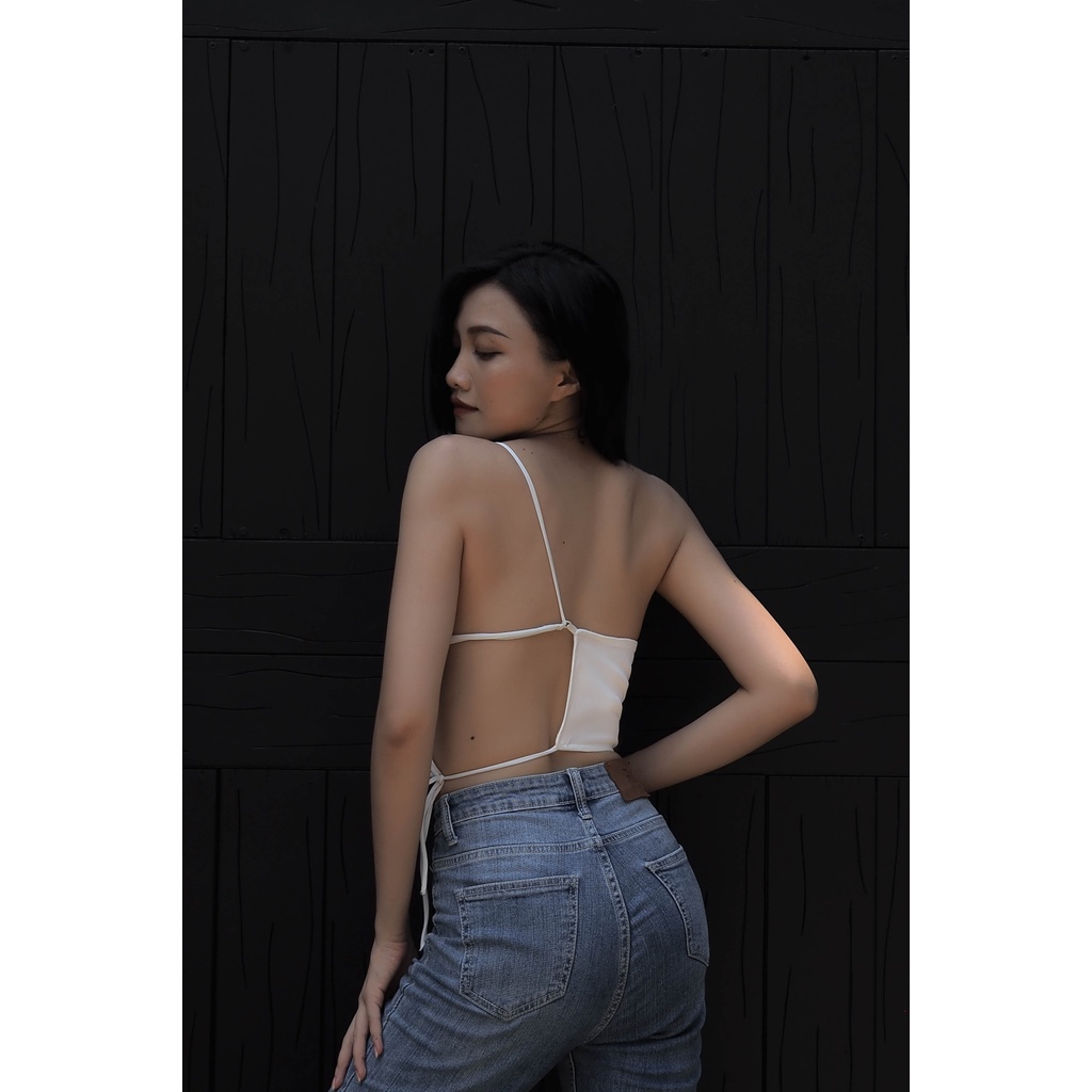Áo dây trắng croptop hở lưng sexy Lix Top - Áo dây trắng croptop