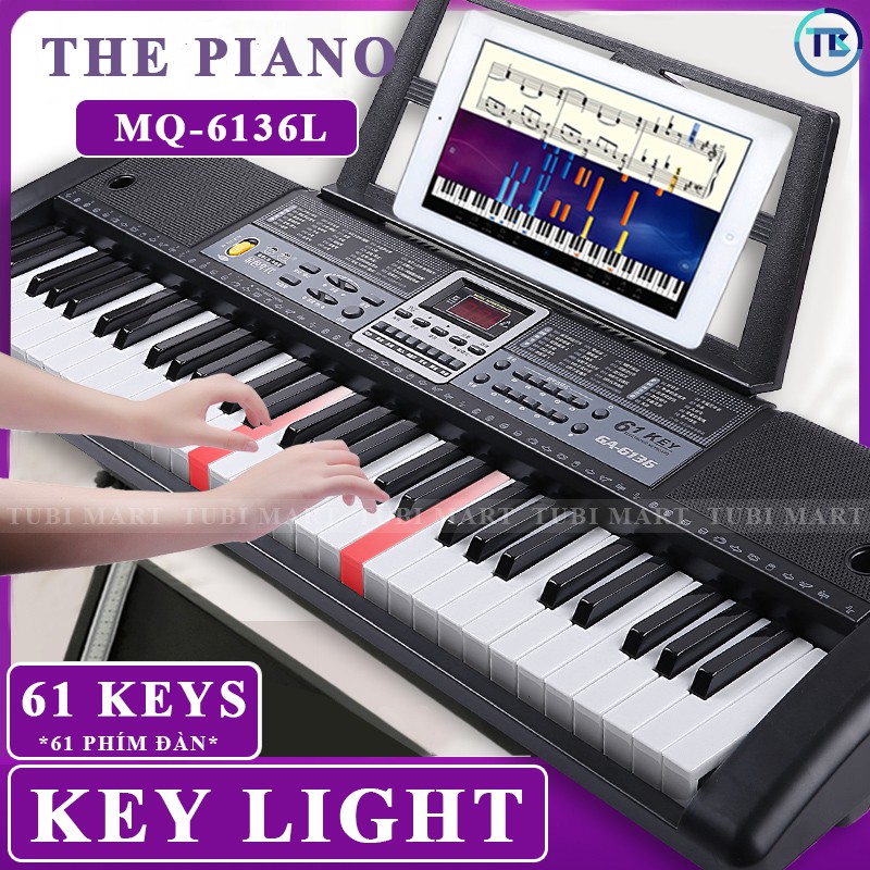 {PHÍM LED} - Đàn Piano Đàn Organ Electronic Keyboard Đàn 61 phím Đàn điện cho người mới học – TB02