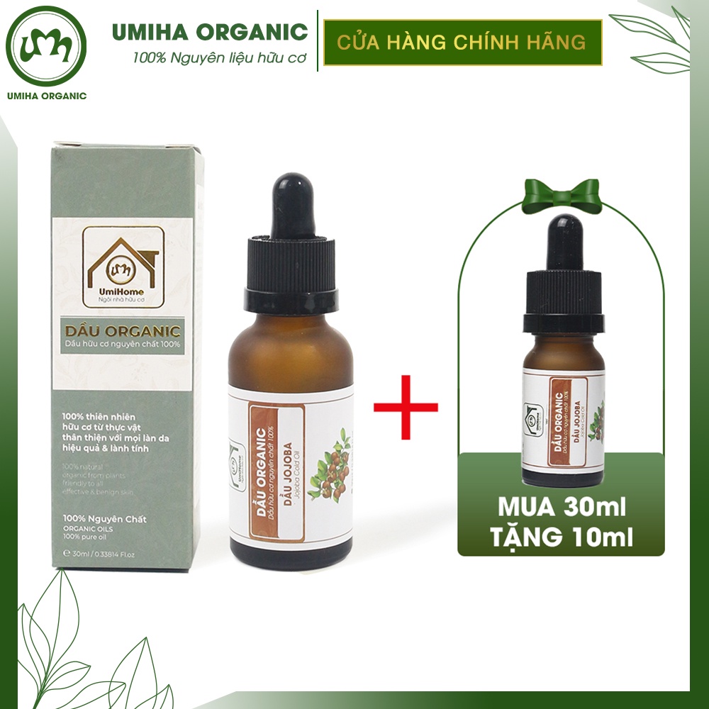 Dầu Jojoba hữu cơ UMIHOME nguyên chất - Dưỡng sáng da, cân bằng độ ẩm da, chống oxi hóa lão hóa, nếp nhăn, ngừa thâm mụn