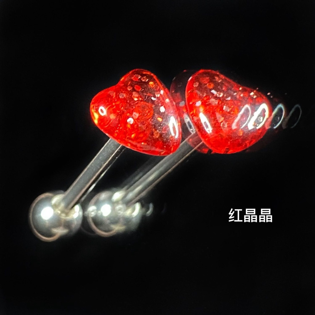 Khuyên lưỡi bằng thép titan không gây dị ứng thiết kế thanh ngắn dễ thương