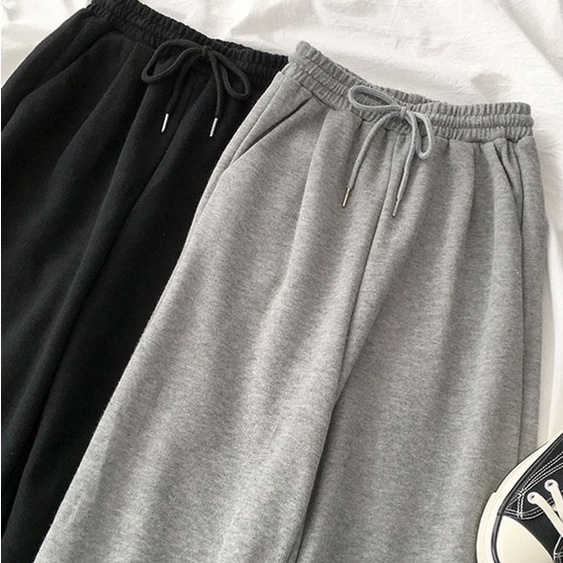 Quần Jogger Basic Nỉ Trơn Lưng Chun Cạp Cao
