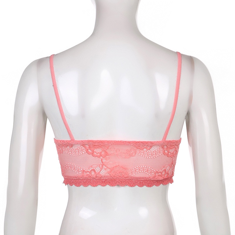 DUNEA Áo Hai Dây Hở Lưng Phối Ren Quyến Rũ Cho Nữ