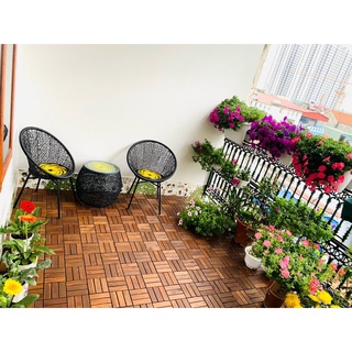 Sàn gỗ lót nền ban công 30x30x2cm phòng khách, Lót sàn nhà tắm, sân vườn, chống nóng sân thượng cao cấp.