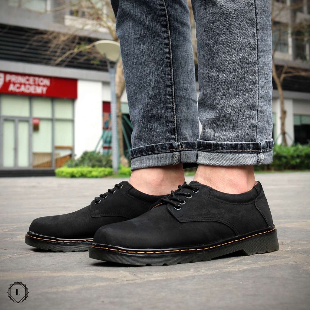 Giày nam Da bò Nubuck Dr.1461 Nubuck Đen