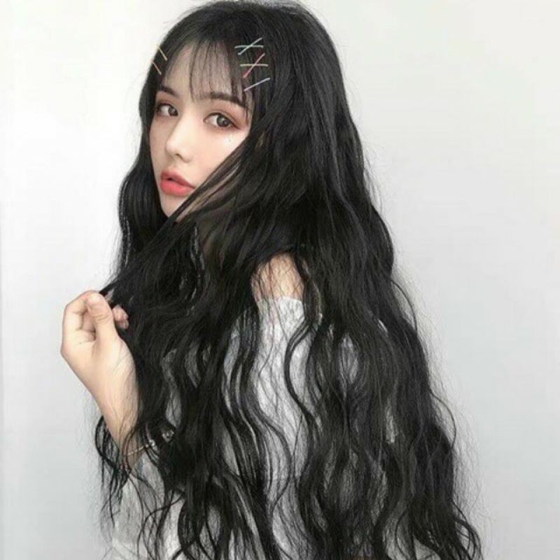 [Sẵn] Wig/Tóc giả xoăn mì đen dài dễ thương teen/lolita/cosplay mã BHT8174 [Miu Cosplay]
