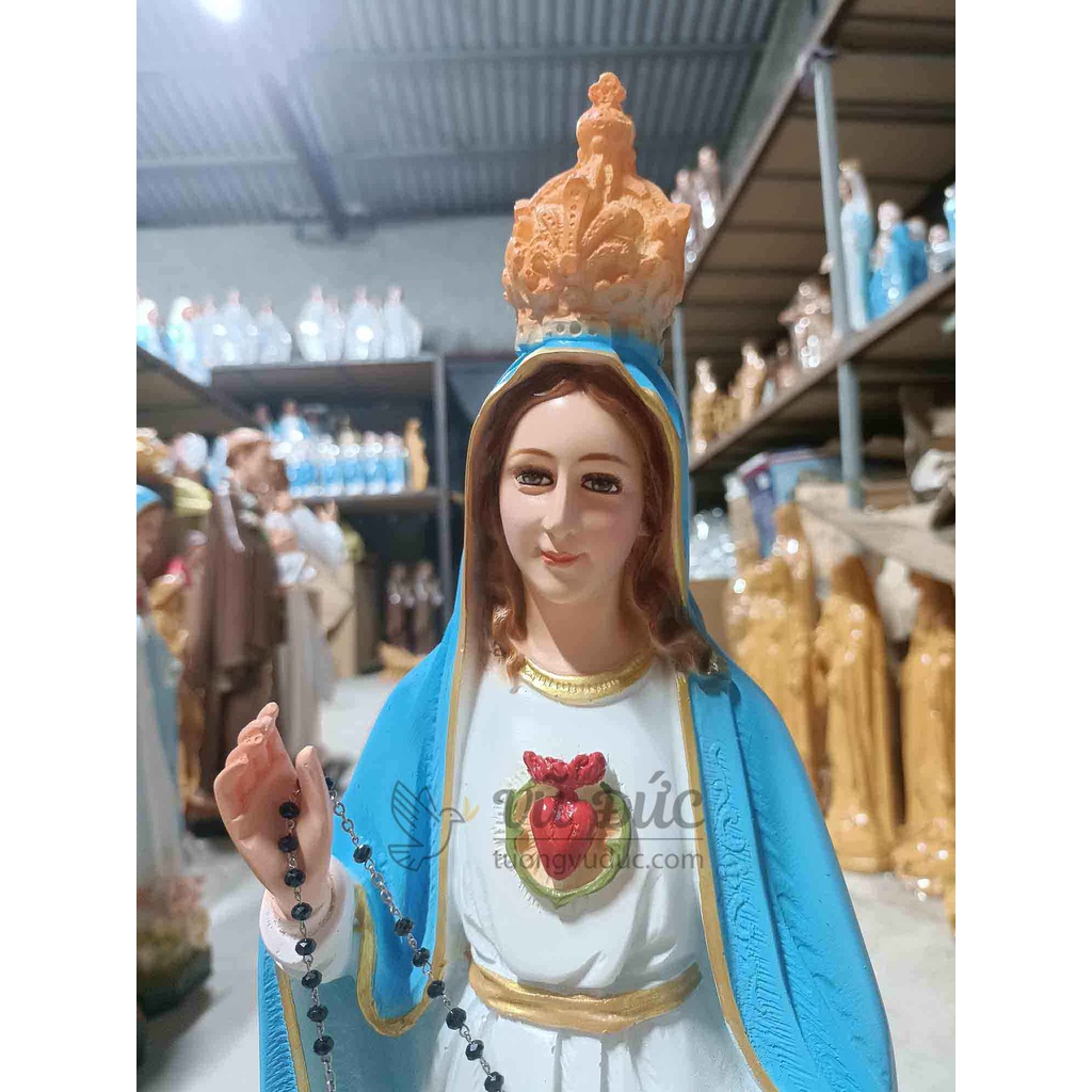 Tượng mẹ Maria Fatima 60cm có mũ | Tượng Công giáo Vũ Đức